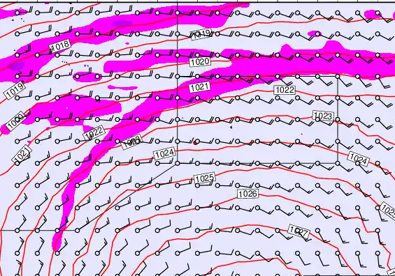Pitcairn Island forecast chart for Wednesday, September 24th, 2025 at 12:00 PM