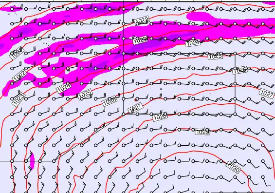 Pitcairn Island forecast chart for Wednesday, September 24th, 2025 at 6:00 PM