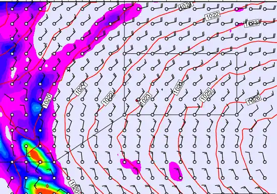 Pitcairn Island forecast chart for Friday, September 26th, 2025 at 6:00 AM