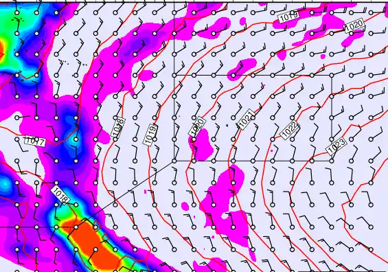 Pitcairn Island forecast chart for Friday, September 26th, 2025 at 12:00 PM