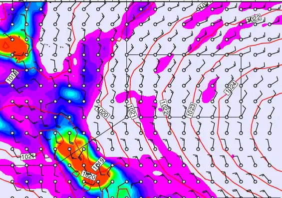Pitcairn Island forecast chart for Friday, September 26th, 2025 at 6:00 PM