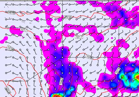 Pitcairn Island forecast chart for Saturday, November 1st, 2025 at 12:00 AM