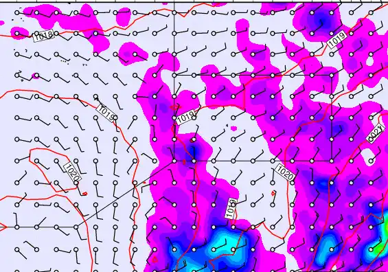 Pitcairn Island forecast chart for Saturday, November 1st, 2025 at 6:00 AM
