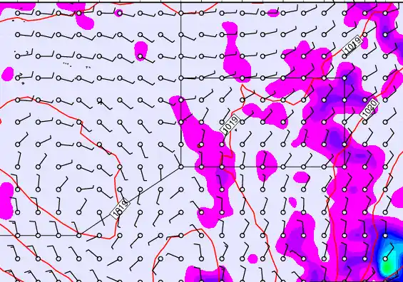 Pitcairn Island forecast chart for Saturday, November 1st, 2025 at 6:00 PM