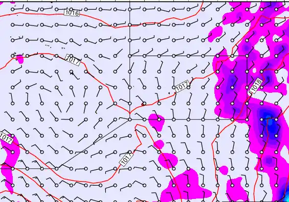 Pitcairn Island forecast chart for Sunday, November 2nd, 2025 at 12:00 AM