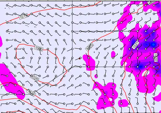 Pitcairn Island forecast chart for Sunday, November 2nd, 2025 at 6:00 AM