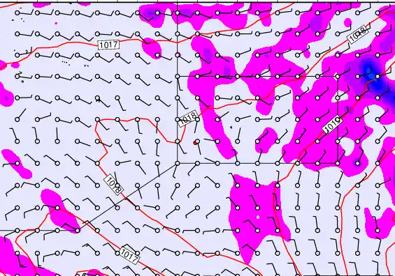 Pitcairn Island forecast chart for Sunday, November 2nd, 2025 at 12:00 PM