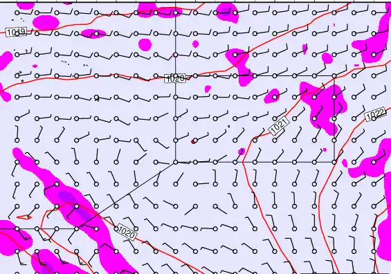 Pitcairn Island forecast chart for Sunday, November 2nd, 2025 at 6:00 PM