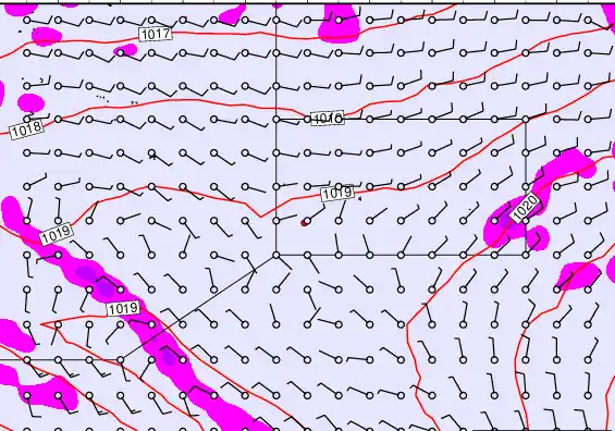 Pitcairn Island forecast chart for Monday, November 3rd, 2025 at 12:00 AM