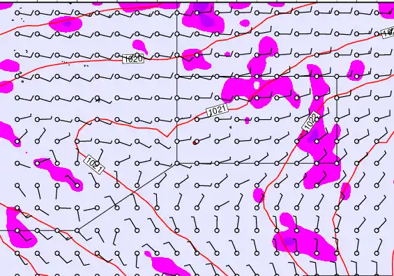 Pitcairn Island forecast chart for Monday, November 3rd, 2025 at 6:00 AM