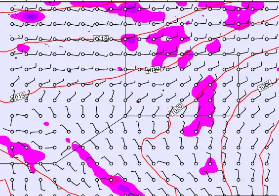 Pitcairn Island forecast chart for Monday, November 3rd, 2025 at 12:00 PM