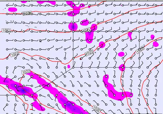 Pitcairn Island forecast chart for Monday, November 3rd, 2025 at 6:00 PM
