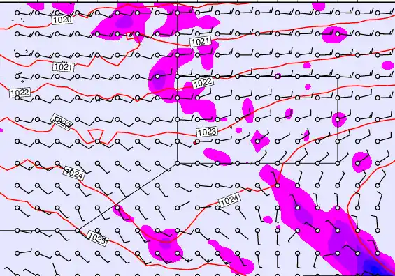 Pitcairn Island forecast chart for Tuesday, November 4th, 2025 at 6:00 PM