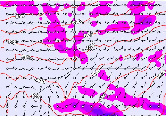 Pitcairn Island forecast chart for Wednesday, November 5th, 2025 at 12:00 PM