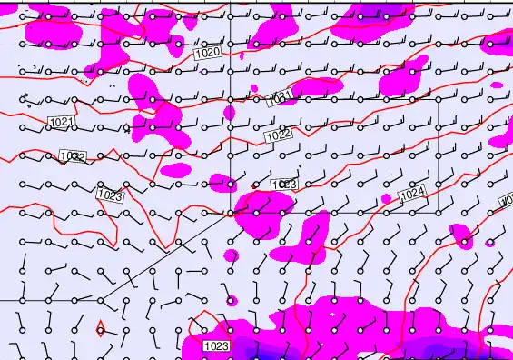 Pitcairn Island forecast chart for Wednesday, November 5th, 2025 at 6:00 PM