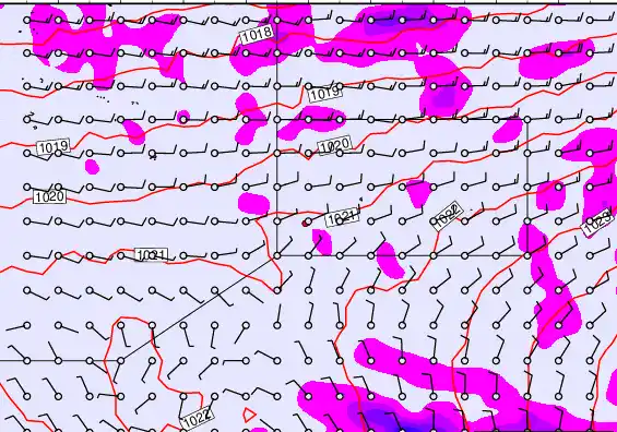 Pitcairn Island forecast chart for Thursday, November 6th, 2025 at 12:00 AM