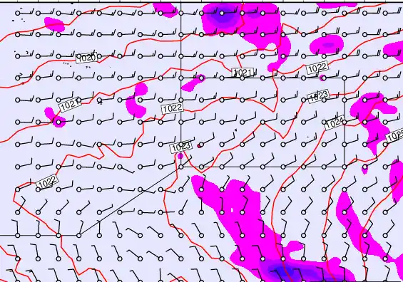 Pitcairn Island forecast chart for Thursday, November 6th, 2025 at 6:00 AM