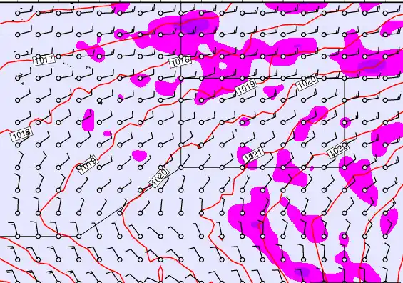 Pitcairn Island forecast chart for Thursday, November 6th, 2025 at 12:00 PM