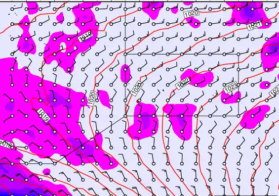 Pitcairn Island forecast chart for Friday, November 7th, 2025 at 6:00 AM