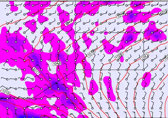 Pitcairn Island forecast chart for Friday, November 7th, 2025 at 12:00 PM