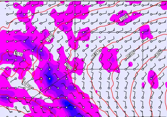 Pitcairn Island forecast chart for Friday, November 7th, 2025 at 6:00 PM