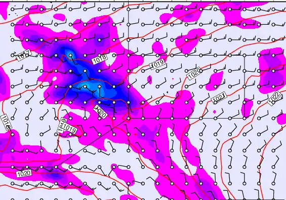 Pitcairn Island forecast chart for Saturday, November 8th, 2025 at 6:00 AM