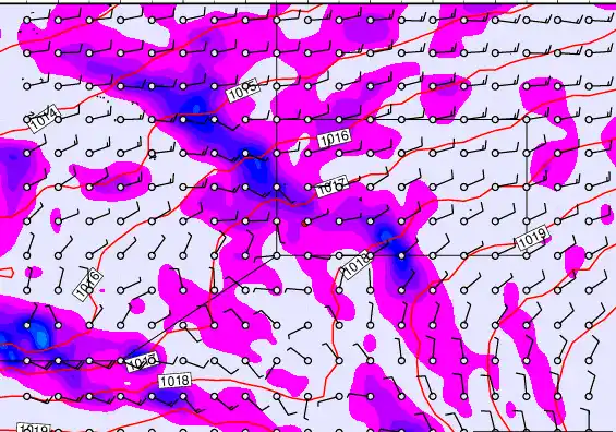Pitcairn Island forecast chart for Saturday, November 8th, 2025 at 12:00 PM
