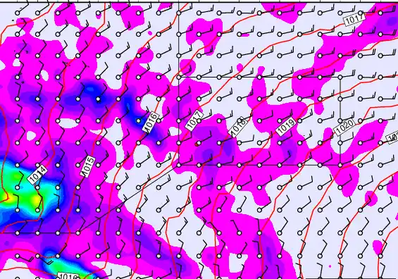 Pitcairn Island forecast chart for Sunday, November 9th, 2025 at 6:00 AM