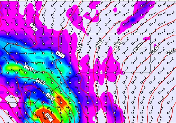 Pitcairn Island forecast chart for Monday, November 10th, 2025 at 12:00 AM