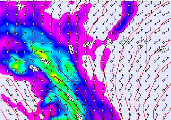 Pitcairn Island forecast chart for Monday, November 10th, 2025 at 6:00 AM