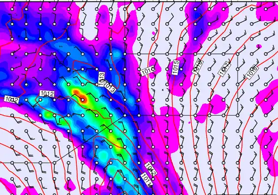 Pitcairn Island forecast chart for Monday, November 10th, 2025 at 12:00 PM