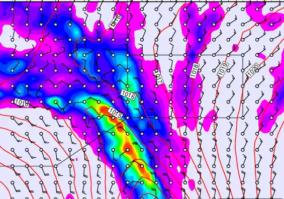 Pitcairn Island forecast chart for Monday, November 10th, 2025 at 6:00 PM