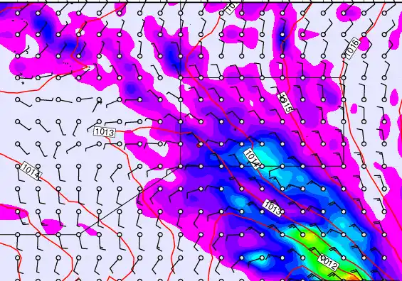 Pitcairn Island forecast chart for Thursday, January 1st, 2026 at 12:00 PM