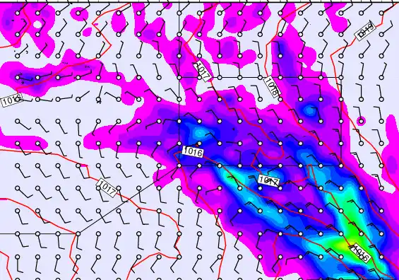 Pitcairn Island forecast chart for Thursday, January 1st, 2026 at 6:00 PM