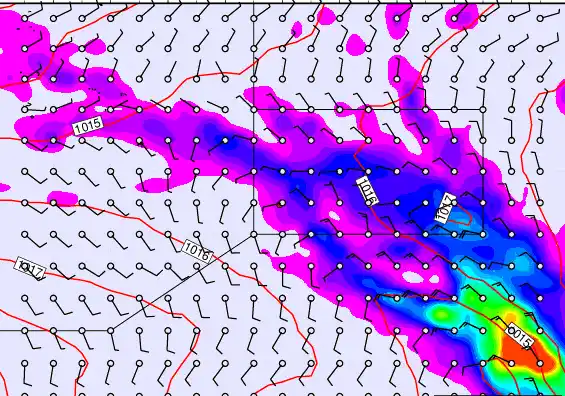 Pitcairn Island forecast chart for Friday, January 2nd, 2026 at 12:00 AM