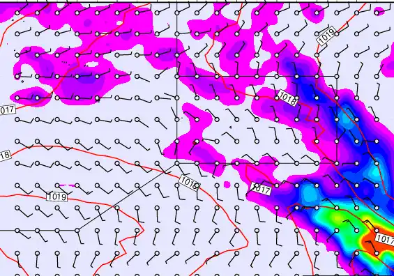 Pitcairn Island forecast chart for Friday, January 2nd, 2026 at 6:00 AM