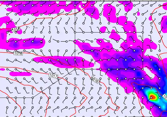 Pitcairn Island forecast chart for Friday, January 2nd, 2026 at 12:00 PM