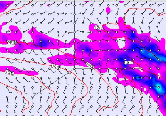 Pitcairn Island forecast chart for Friday, January 2nd, 2026 at 6:00 PM