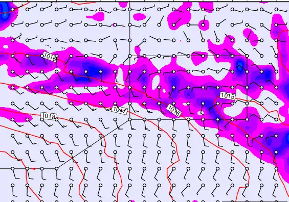 Pitcairn Island forecast chart for Saturday, January 3rd, 2026 at 12:00 AM