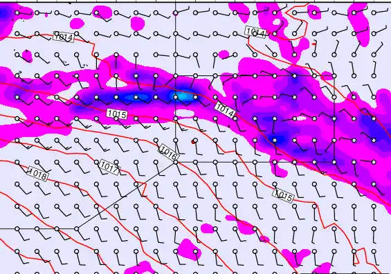 Pitcairn Island forecast chart for Saturday, January 3rd, 2026 at 12:00 PM