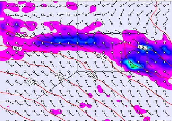Pitcairn Island forecast chart for Saturday, January 3rd, 2026 at 6:00 PM