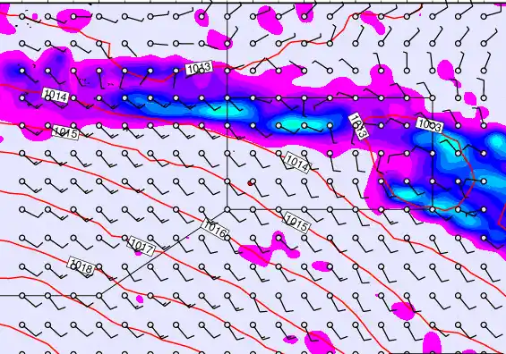 Pitcairn Island forecast chart for Sunday, January 4th, 2026 at 12:00 AM