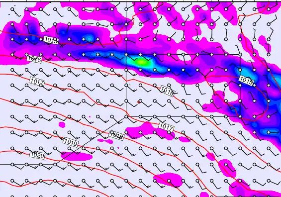 Pitcairn Island forecast chart for Sunday, January 4th, 2026 at 6:00 AM