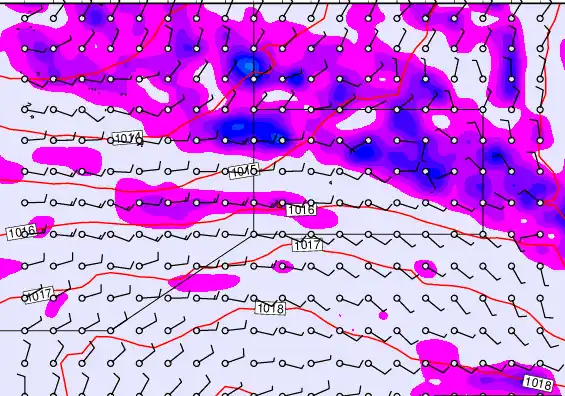 Pitcairn Island forecast chart for Monday, January 5th, 2026 at 12:00 PM