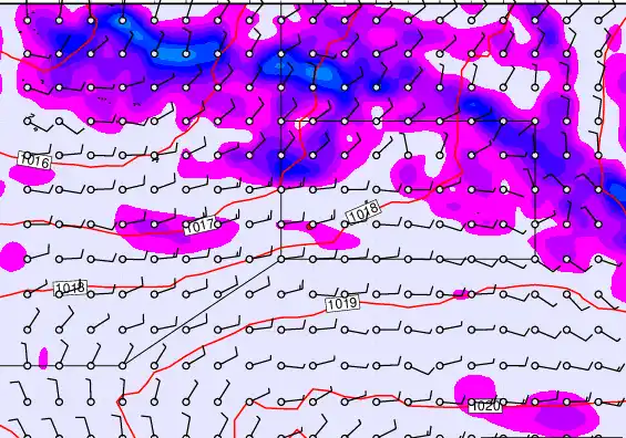 Pitcairn Island forecast chart for Monday, January 5th, 2026 at 6:00 PM