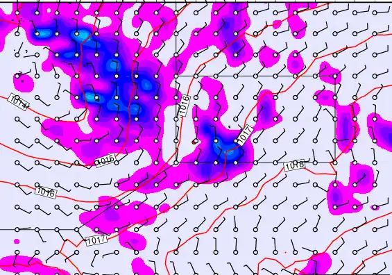 Pitcairn Island forecast chart for Wednesday, January 7th, 2026 at 12:00 AM