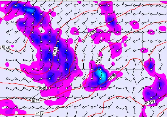 Pitcairn Island forecast chart for Wednesday, January 7th, 2026 at 12:00 PM