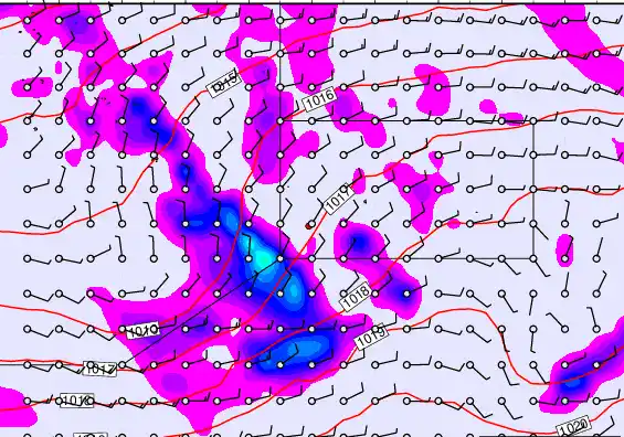 Pitcairn Island forecast chart for Thursday, January 8th, 2026 at 12:00 AM