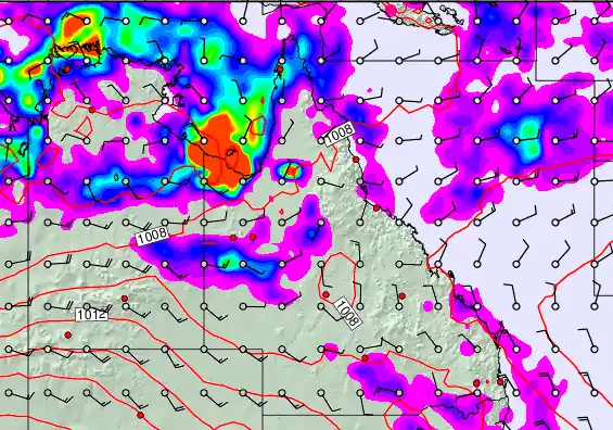Queensland forecast chart for Tuesday, December 23rd, 2025 at 12:00 AM