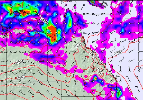 Queensland forecast chart for Tuesday, December 23rd, 2025 at 6:00 AM